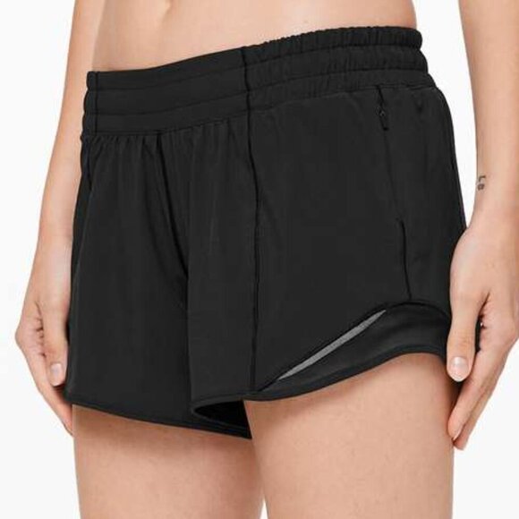 NWT Lululemon Hotty Hot Short II *Long 4" - 4 Black
